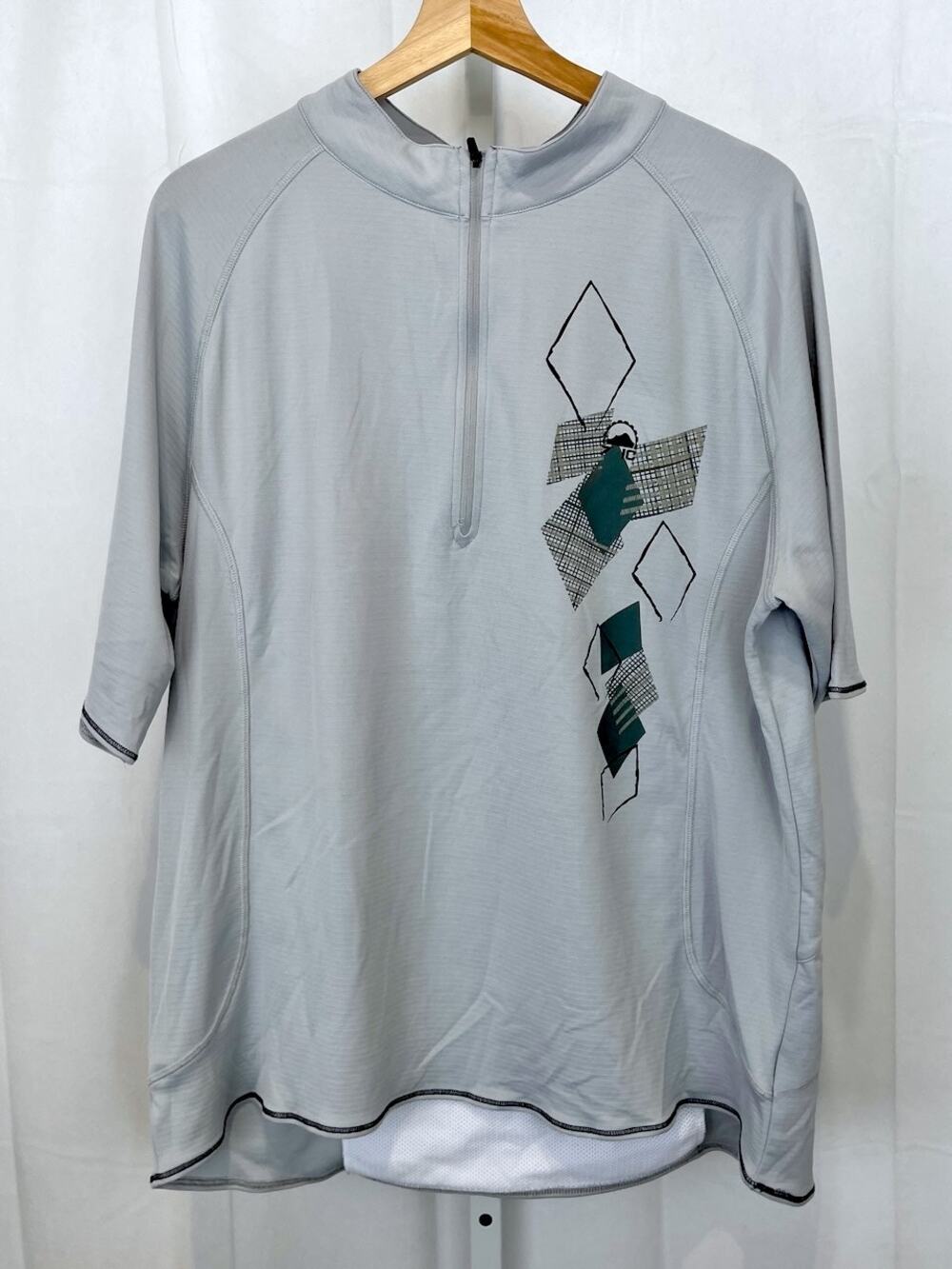 ZOIC Cycling Jersey Short Sleeve Half Zip Pullover Gray Size XL
